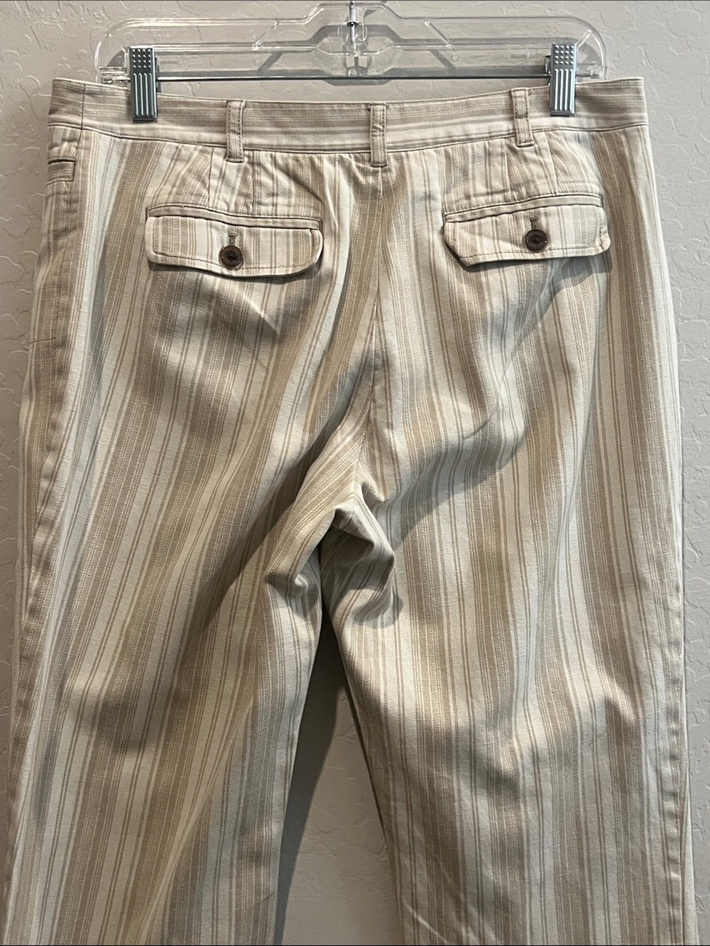 Tory Burch Striped Beige & Cream Crop Pants - Picture 7 of 13
